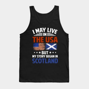 Vintage Scotland And American Flags Scottish American Tank Top